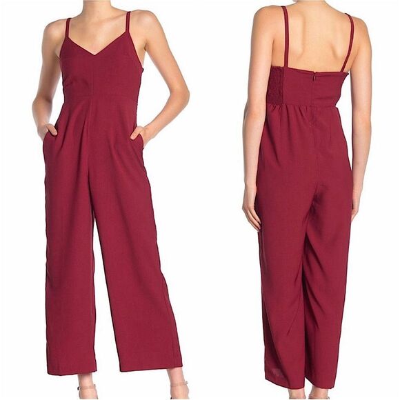 Madewell Thistle Cami Jumpsuit Burgundy Wide Leg Size 6 • NEW WITH TAGS • - Picture 2 of 9